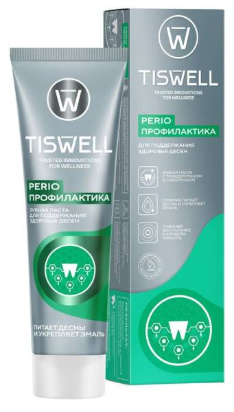 Зубная паста Tiswell с троксерутином и гиалуроном PERIO Профилактика 110г фотография