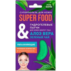 Fito superfood патчи гидрогелевые для кожи вокруг глаз алоэ и зеленый чай увлажняющие