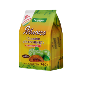 Пряники с начинкой яблочной на фруктозе 340 гр.